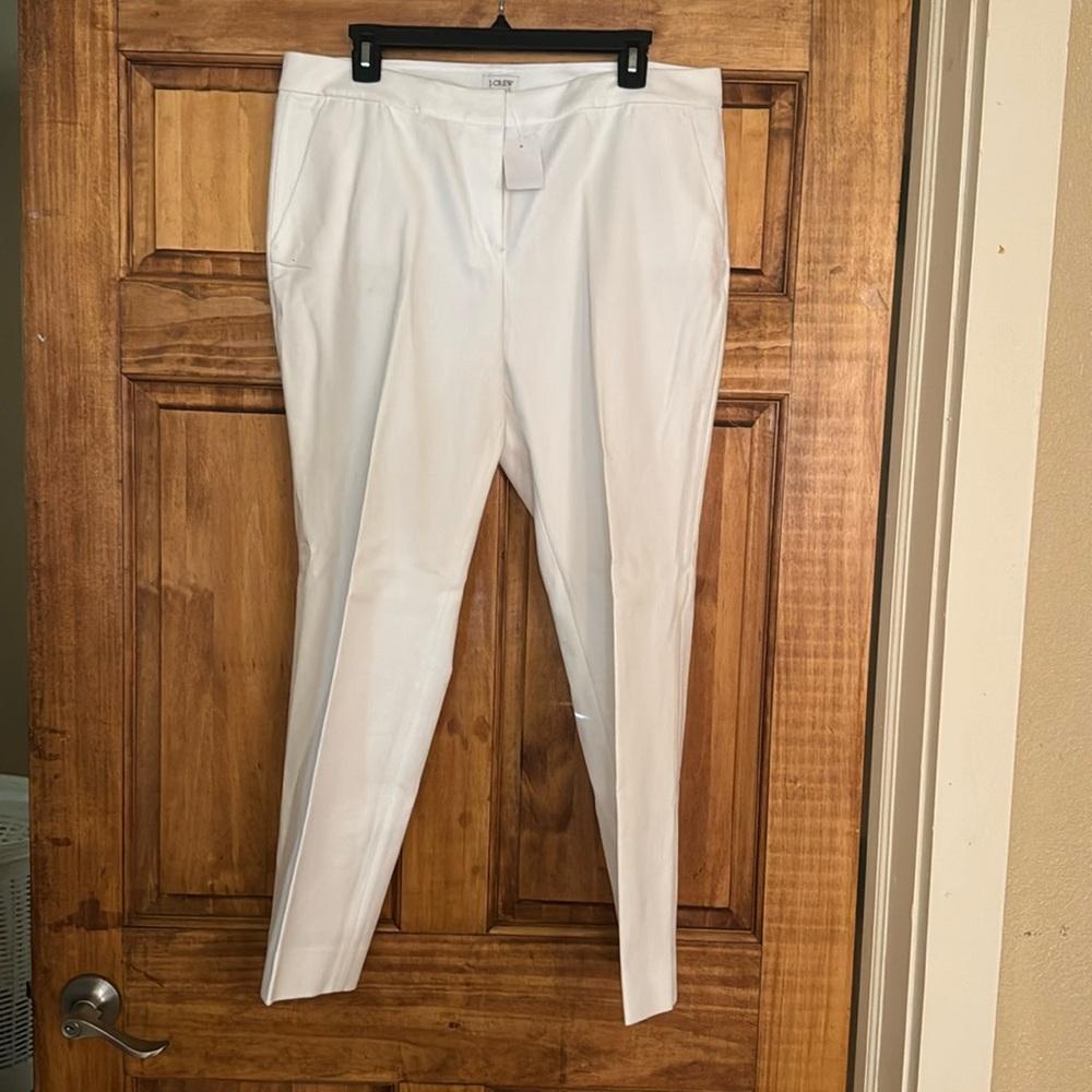 J.Crew white cropped size 12 cotton slacks